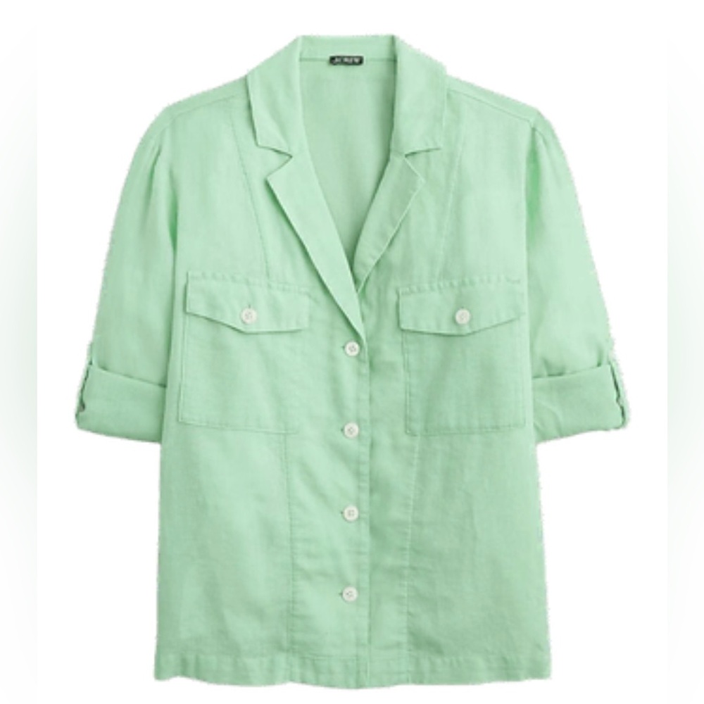 Camp-collar shirt in featherweight linen blend